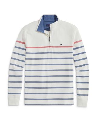 Breton Striped Quarter Zip Sweater