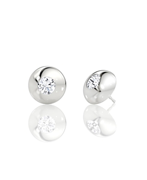 Lab Grown Diamond Round Brilliant Dome Stud Earrings in 14K White Gold, 1.0 ct. t.w.