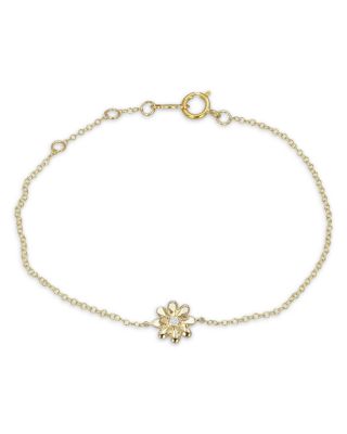 Moon & Meadow - 14K Yellow Gold Mini Daisy Diamond Bracelet, 0.01 tcw