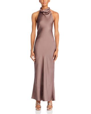 knee length dresses for ladies Anine Bing // Cream & Black Silk Printed Maxi Dress  VSP Consignment