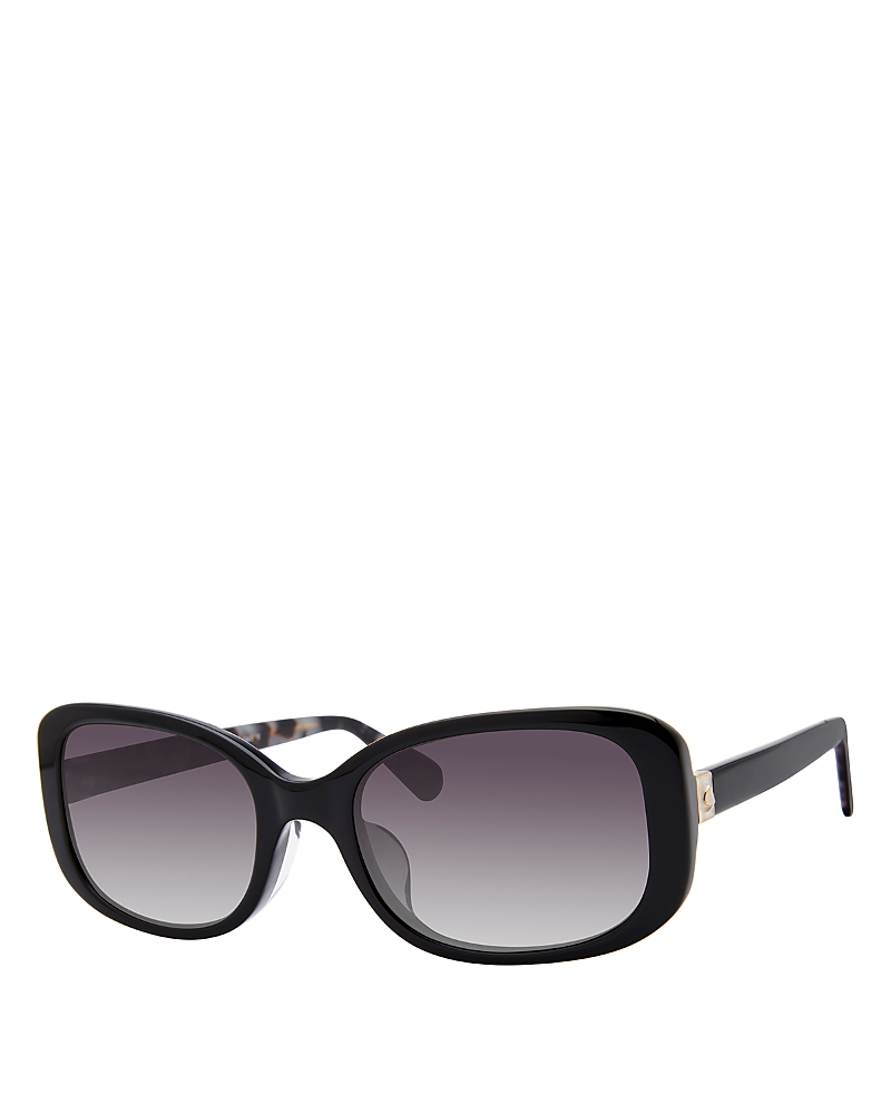Kate Spade New York Dionna Rectangular Sunglasses, 52mm In Black/gray Polarized Gradient