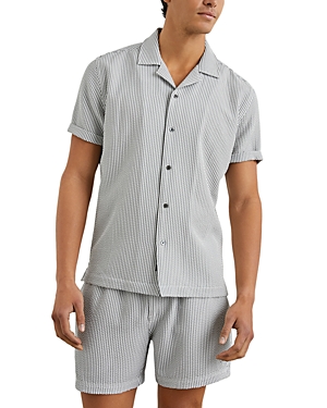 Amalfi Seersucker Stripe Regular Fit Button Down Camp Shirt