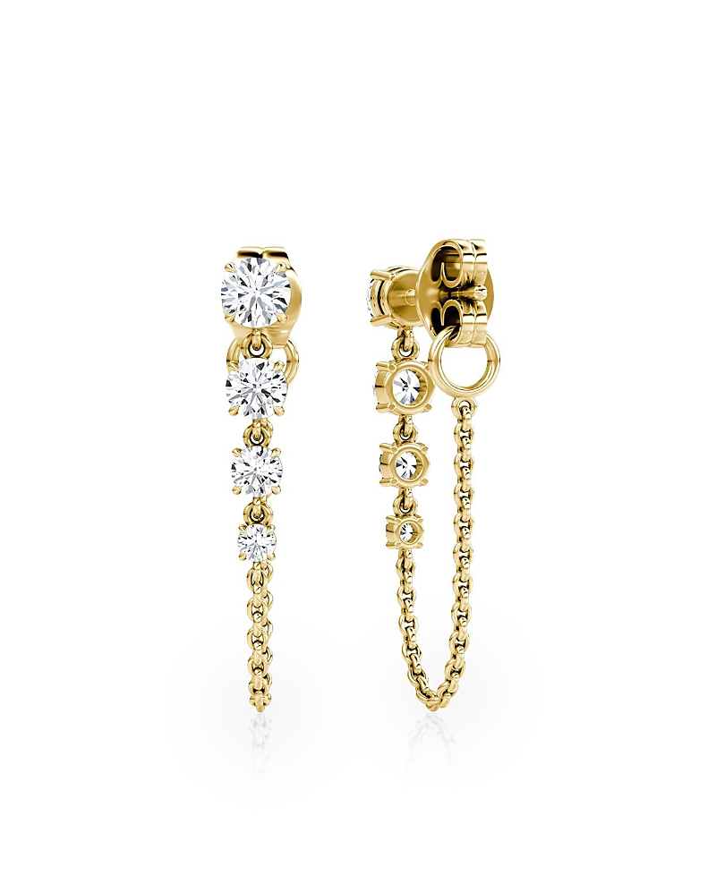 Vrai Linked Lab-Grown Diamond Tennis Earrings in 14K Yellow Gold, 1.10ctw Round Brilliant Lab Grown Diamonds