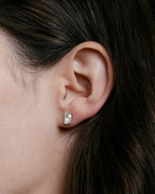  Iconic Lab-Grown Diamond Stud Earrings in 14K Yellow Gold, 1.5ctw Half Moon Lab Grown Diamonds