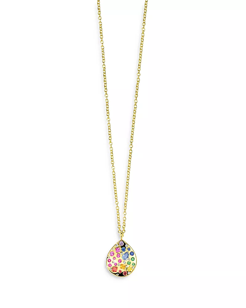 Ippolita 18K Yellow Gold Rock Candy Gemstone & Diamond Wavy Teardrop Pendant Necklace, 18-20 - Exclusive