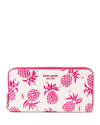 kate spade new york Morgan Pineapple Embossed Saffiano Leather Zip Around Continental Wallet