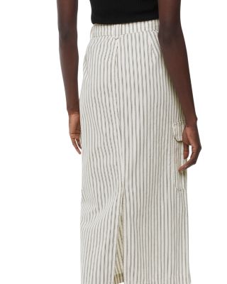 Stripe Cargo Midi Skirt