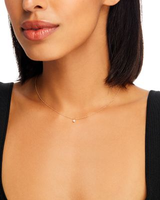 14K Yellow Gold Opal Drop Choker Necklace, 14"