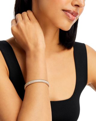 Diamond Bangle Bracelet in 14K Yellow Gold, 3.75 tcw