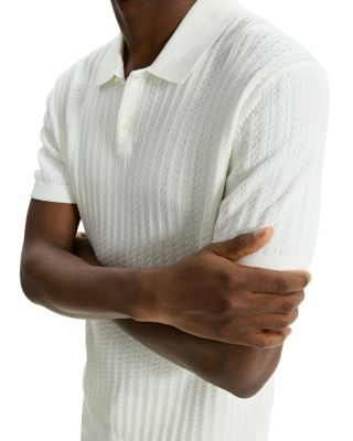 Short Sleeve Cable Polo in Breach 