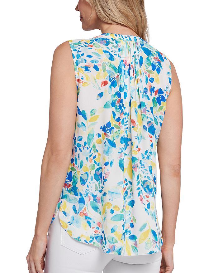 Shop Nydj Sleeveless Pleat Back Blouse In Willow Springs