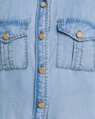 Alida Cropped Denim Shirt  