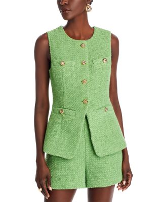 Endless Rose Tweed Button Trim Split Top | Bloomingdale's