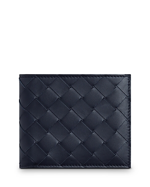 Bottega Veneta Intrecciato Leather Bifold Wallet In Blue
