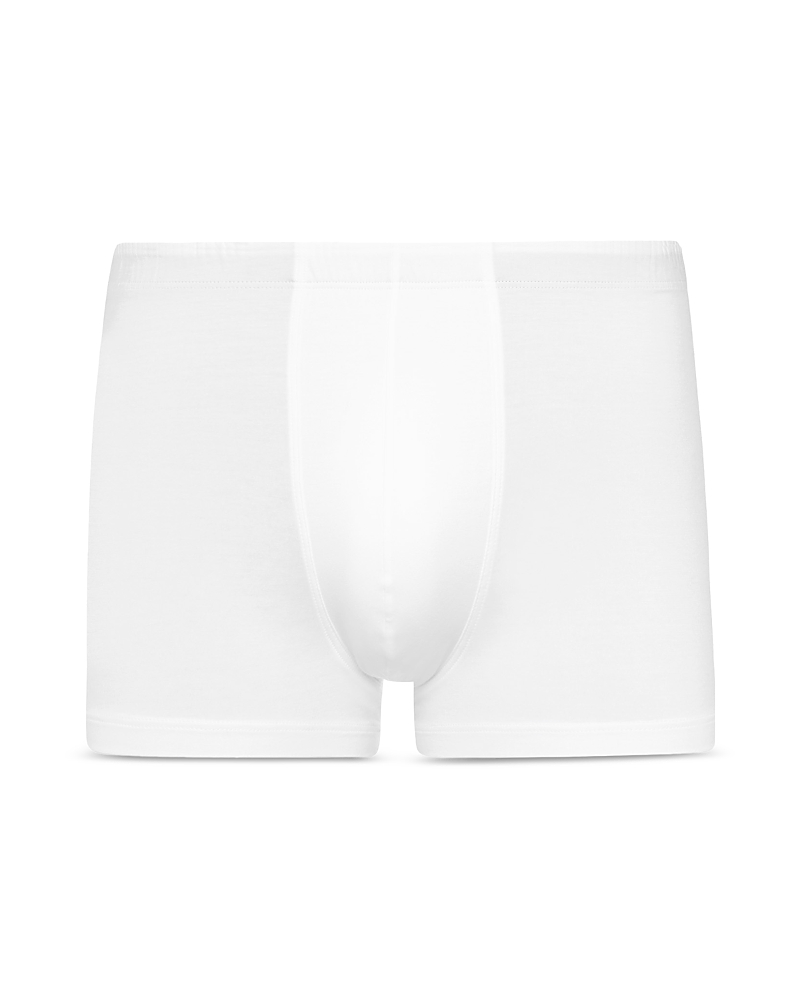 Hanro Stretch Cotton Essentials Long-leg Boxer Briefs In White