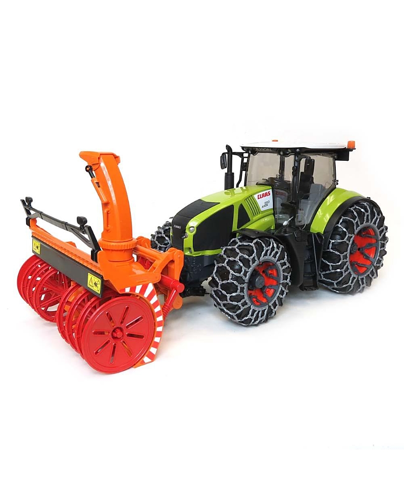 BRUDER 1/16 CLAAS AXION TRACTOR WITH SNOW BLOWER & TIRE CHAINS 5-7 - AGES 5-7