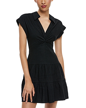 Alice And Olivia Mila Twist Front Dress In Black