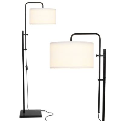 LEO Mid-Century Modern Standing Lamp for Bedroom, Contemporary Lamp for Living Rooms & Offices, Tall Lamp with Heavy Base, LED Floor Lamp, Great Living Room Decor - Black