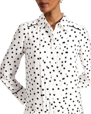 HOBBS LONDON Francesca Pleated Shirt Dress | Bloomingdale's