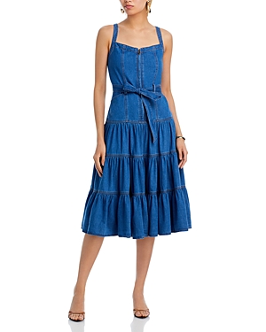 AQUA DENIM TIERED DRESS - EXCLUSIVE
