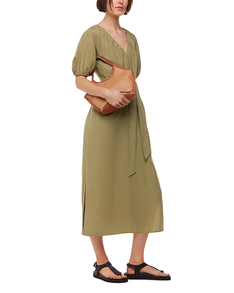 Shop Whistles Ariella Linen Blend Midi Dress