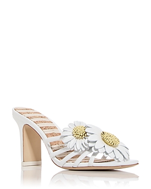 Sophia Webster Women's Margarita 80m Leather Daisy Mules In White Cork