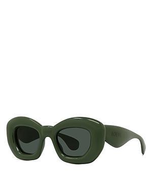Shop Loewe Inflated Butterfly Sunglasses, 47mm In Green/green Solid