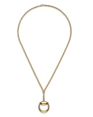 Gucci - 18K Yellow Gold Horsebit Pendant Necklace, 20"