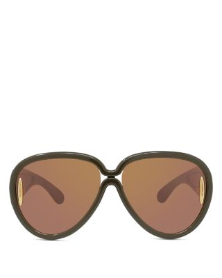 Wave Mask Pilot Sunglasses, 65mm