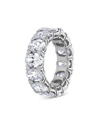 Certified Lab Grown Diamond Oval Eternity Band in 18K White Gold, 9.75 tcw