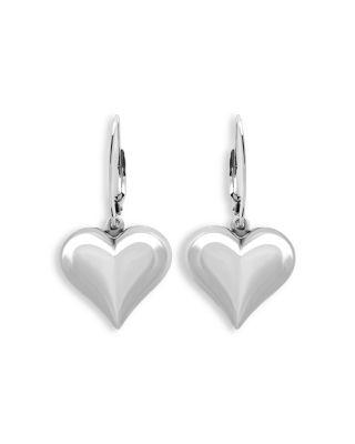 AQUA - Heart Drop Earrings in Sterling Silver - Exclusive