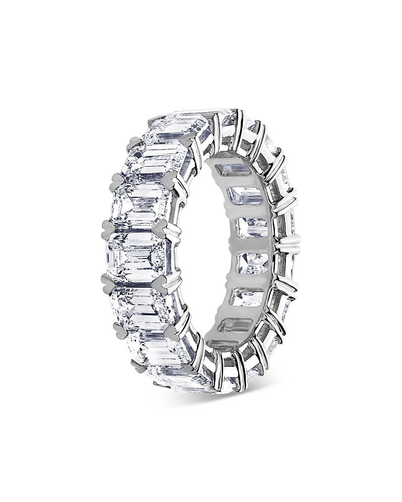 Bloomingdale's Fine Collection Certified Lab Grown Diamond Emerald Cut Eternity Band in 18K White Gold, 10.0 tcw