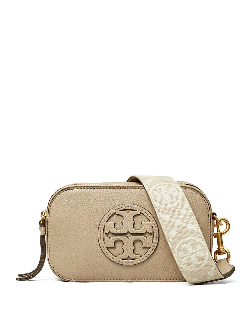 Tory Burch Mini Miller Leather Crossbody Bag In Fresh Clay/gold
