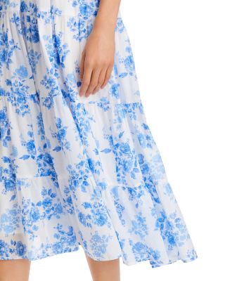 Floral Tie Strap Midi Dress - Exclusive