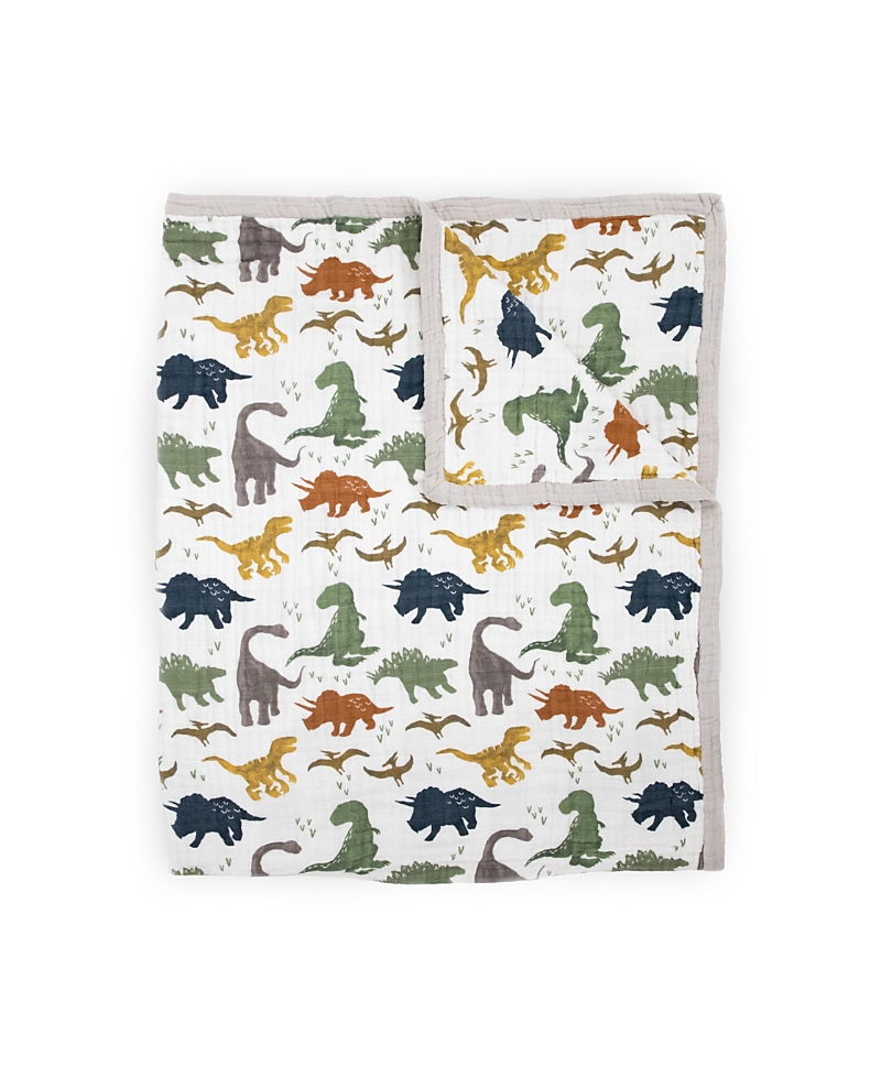 Little Unicorn Unisex Cotton Muslin Quilted Throw - Baby In Dino Friends