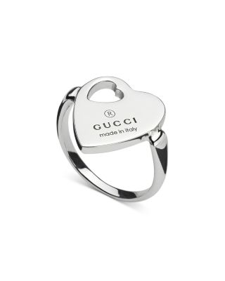 Gucci - Sterling Silver Trademark Heart Ring