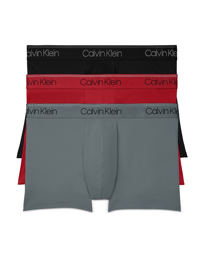 Calvin Klein Micro Stretch Trunk 3-pack In Black/red/grey