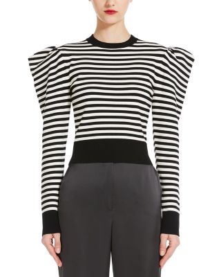 Max Mara Volpino Striped Puff Shoulder Top