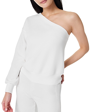 Shop Spanx Aire One Shoulder Top In Powder