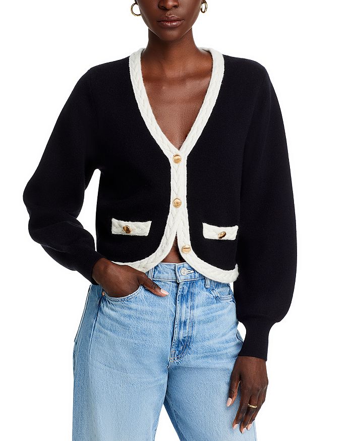 AQUA AQUA Nautical Cashmere Cardigan 100 Exclusive Bloomingdale s