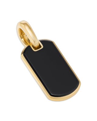Men's Chevron Tag in 18K Yellow Gold with Black Onyx, 21mm