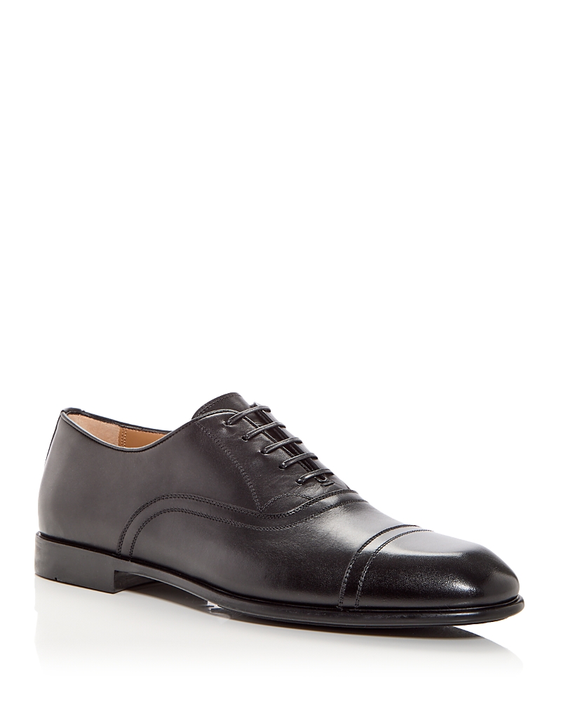 Ferragamo Men's Cortez Leather Cap Toe Oxfords