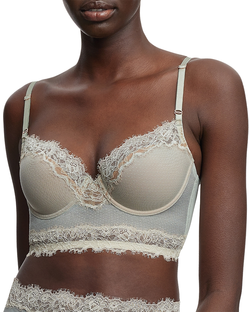 Skarlett Blue Entice Longline Lightly Lined Bra In Jade Nylon