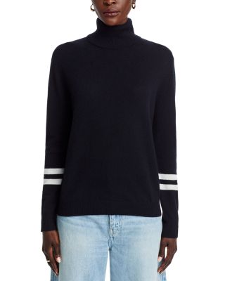 AQUA - Athletic Stripe Turtleneck Sweater - Exclusive