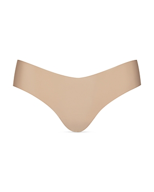 Commando Invisible Rib One Size Thong In Beige