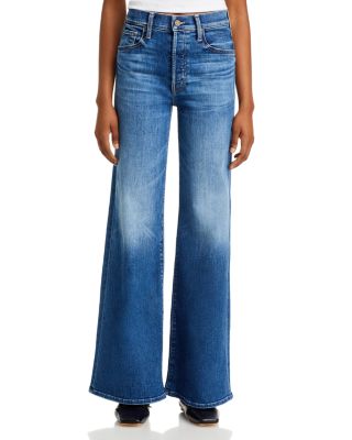 【THEAIRTOWN】Check Wide Denim Pants ★ Harper High Rise Wide Leg Jeans - Denim blue - Ladies | H&M US