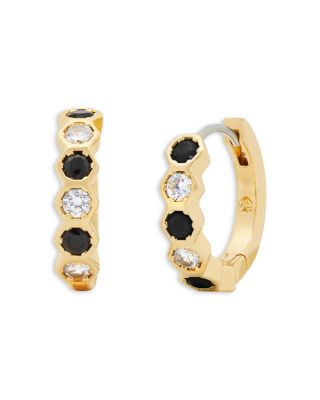 kate spade new york - Pav&eacute; Hexagon Set Huggie Hoop Earrings