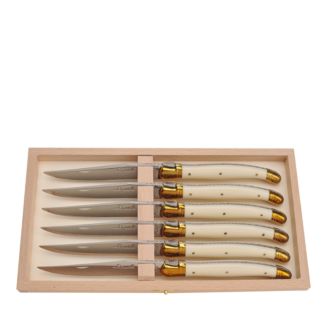 Laguiole Jean Dubost Ivory Handle Steak Knives, Set of 6 | Bloomingdale's Home