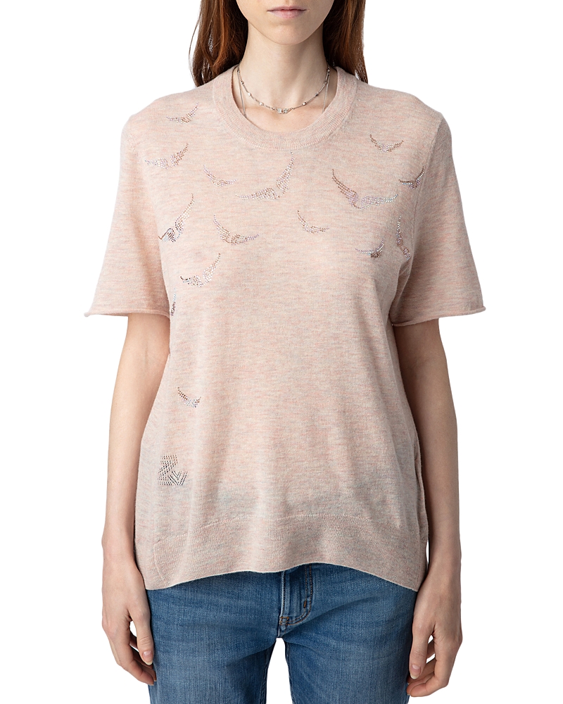 Zadig & Voltaire Ida Cashmere Tee In Sweet