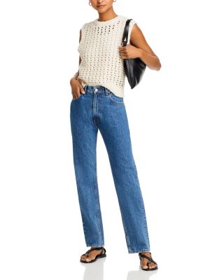 The Mel High Rise Straight Jeans in Stoneblue